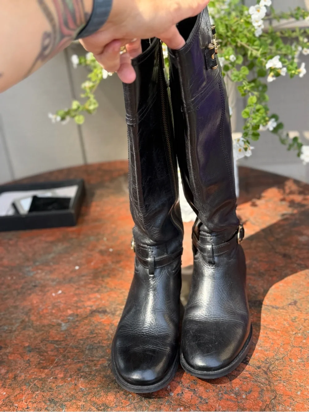 Tory Burch Black leather Nadine boots